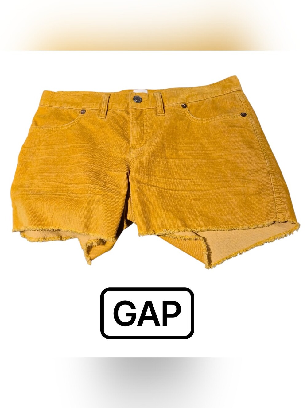 GAP Women's Mustard Yellow Corduroy Frayed Hem Shorts Size 6